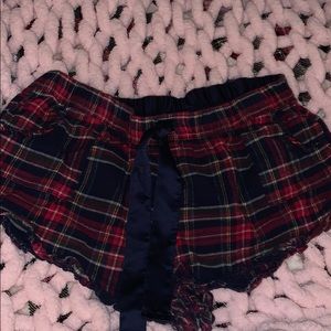 Plaid pajama shorts
